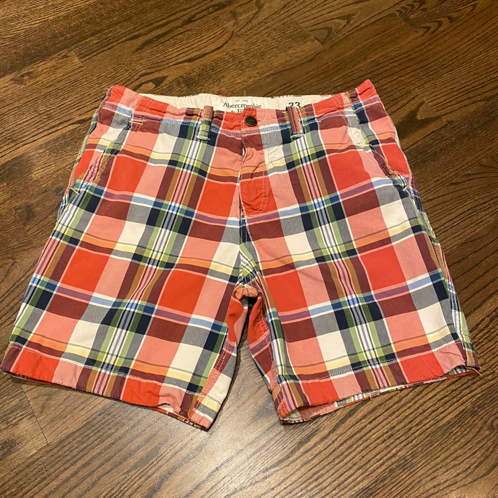 Abercrombie Fitch Mens Shorts 33 Plaid Summer golf